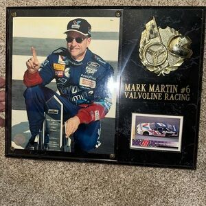 Mark Martin #6 Valvoline Racing Plaque. Picture and Card
